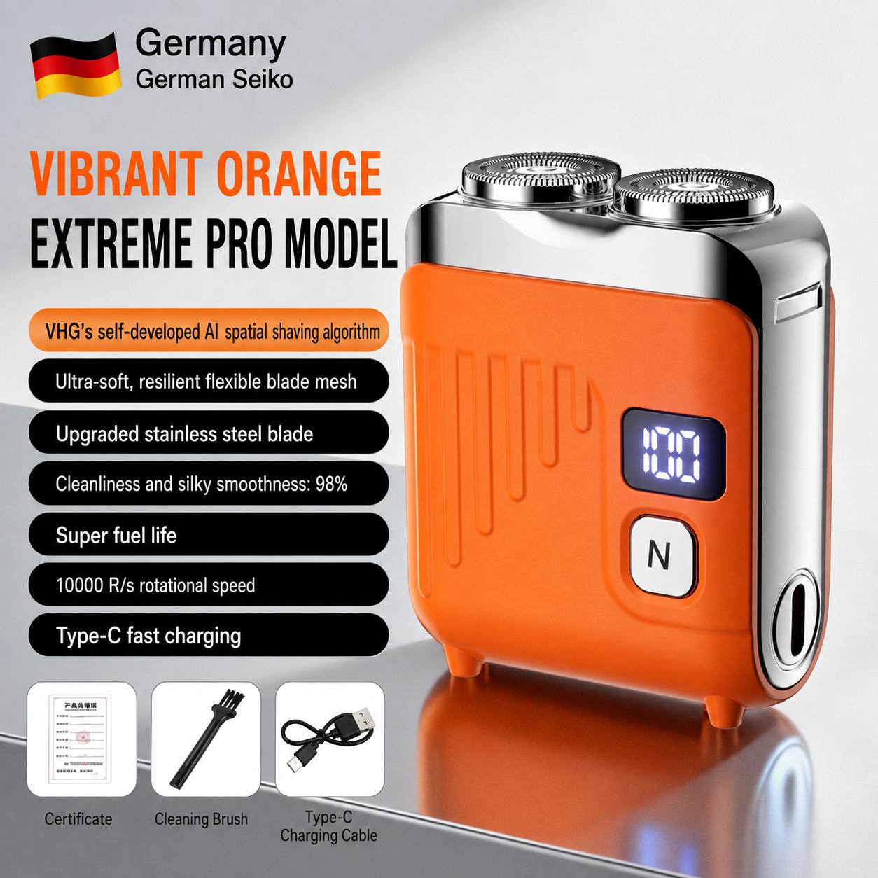 German Precision Waterproof Pocket Shaver